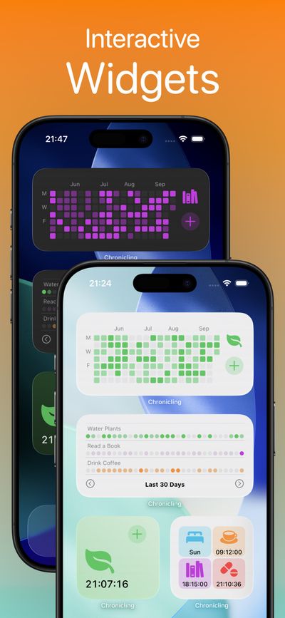 Chronicling App Store screenshot showing category list and events
